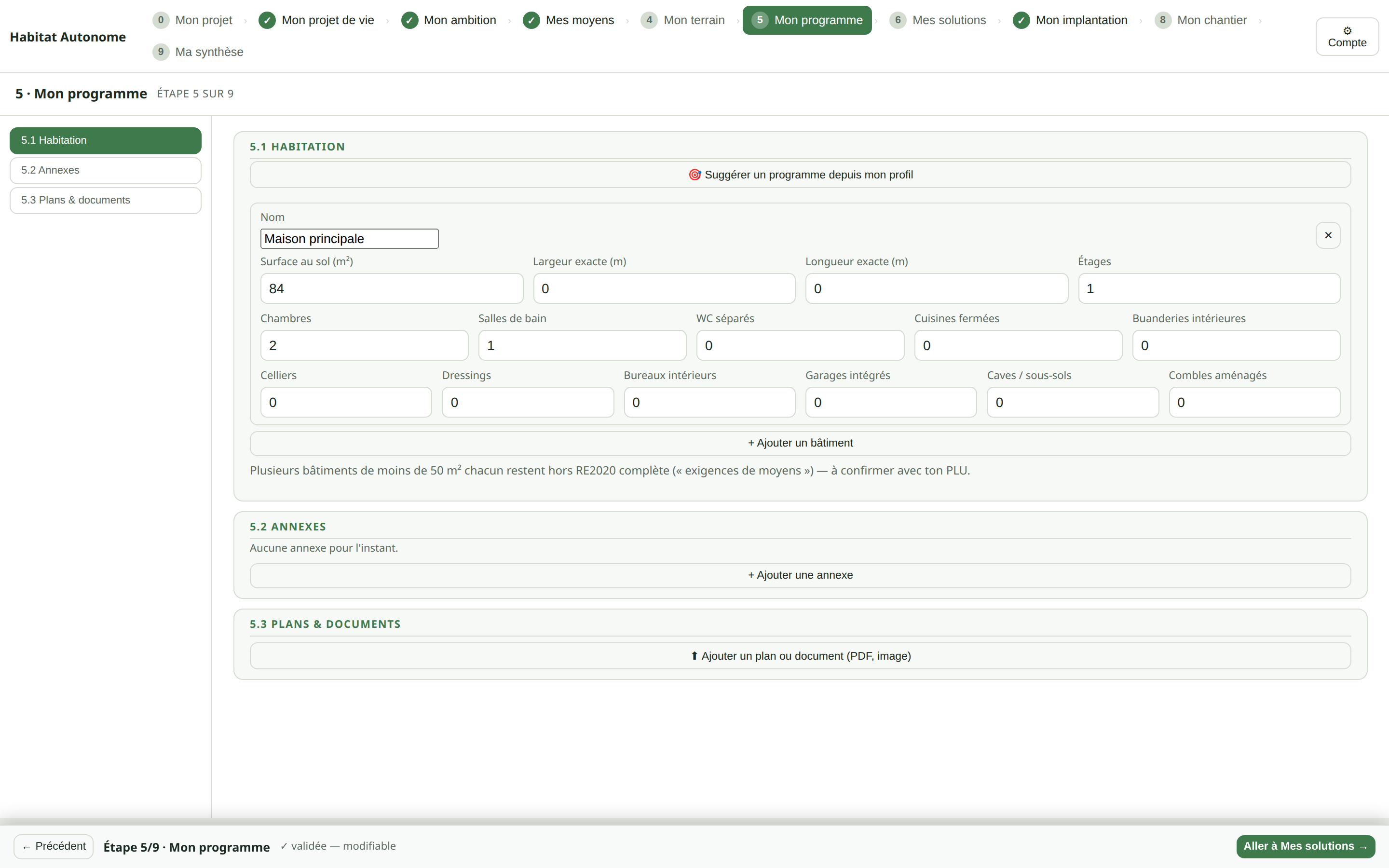 Obtenez une suggestion de programme